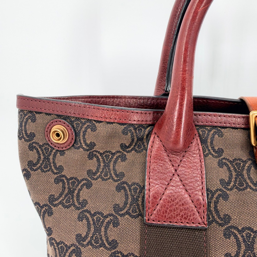 Celine Triomphe Small Tote Brown Monogram Canvas Vintage Luxury Old Money Fall - Picture 5 of 16